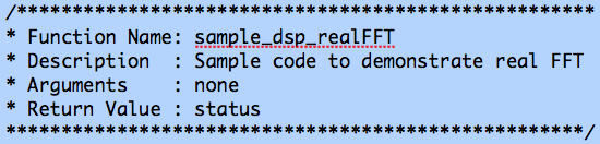 Renesas DSP library code example header